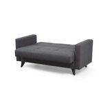 Casa si Gradina - Mobilier - Canapele si coltare - Canapele - Canapea extensibila, Atelier Del Sofa, cadru metal lemn, gri inchis, 151x86x75 cm - Infinity.ro