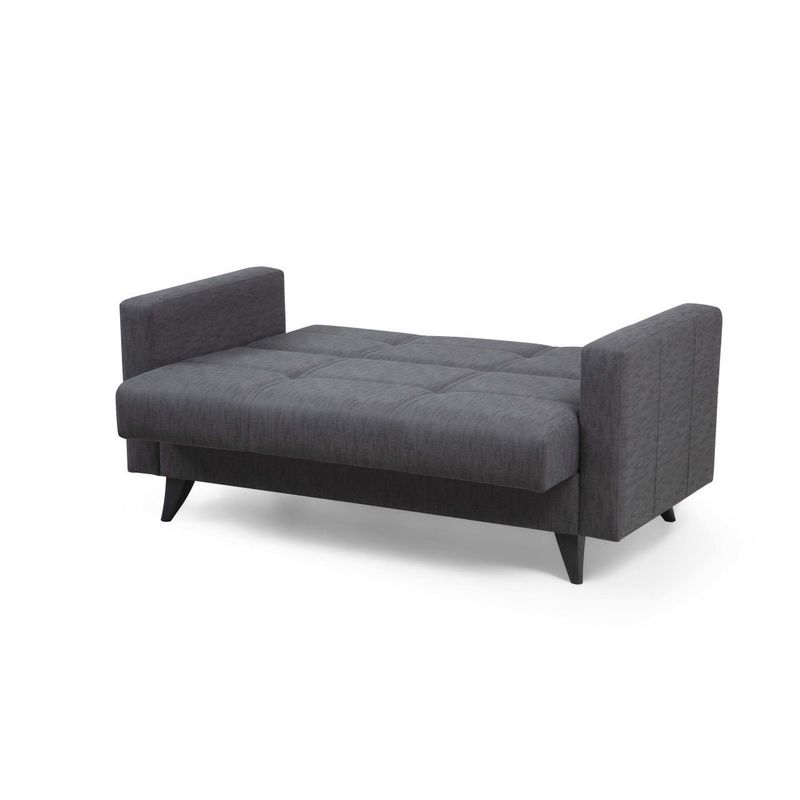 Casa si Gradina - Mobilier - Canapele si coltare - Canapele - Canapea extensibila, Atelier Del Sofa, cadru metal lemn, gri inchis, 151x86x75 cm - Infinity.ro