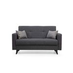 Casa si Gradina - Mobilier - Canapele si coltare - Canapele - Canapea extensibila, Atelier Del Sofa, cadru metal lemn, gri inchis, 151x86x75 cm - Infinity.ro