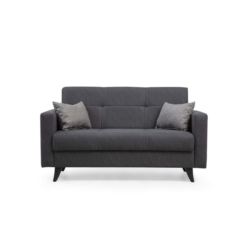 Casa si Gradina - Mobilier - Canapele si coltare - Canapele - Canapea extensibila, Atelier Del Sofa, cadru metal lemn, gri inchis, 151x86x75 cm - Infinity.ro