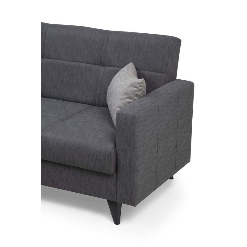 Casa si Gradina - Mobilier - Canapele si coltare - Canapele - Canapea extensibila, Atelier Del Sofa, cadru metal lemn, gri inchis, 151x86x75 cm - Infinity.ro