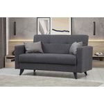 Casa si Gradina - Mobilier - Canapele si coltare - Canapele - Canapea extensibila, Atelier Del Sofa, cadru metal lemn, gri inchis, 151x86x75 cm - Infinity.ro