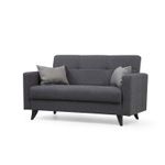 Casa si Gradina - Mobilier - Canapele si coltare - Canapele - Canapea extensibila, Atelier Del Sofa, cadru metal lemn, gri inchis, 151x86x75 cm - Infinity.ro