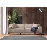 Casa si Gradina - Mobilier - Canapele si coltare - Canapele - Canapea 3 locuri, Hanah Home, lemn fag si pal, fawn, 215x87x86 cm - Infinity.ro