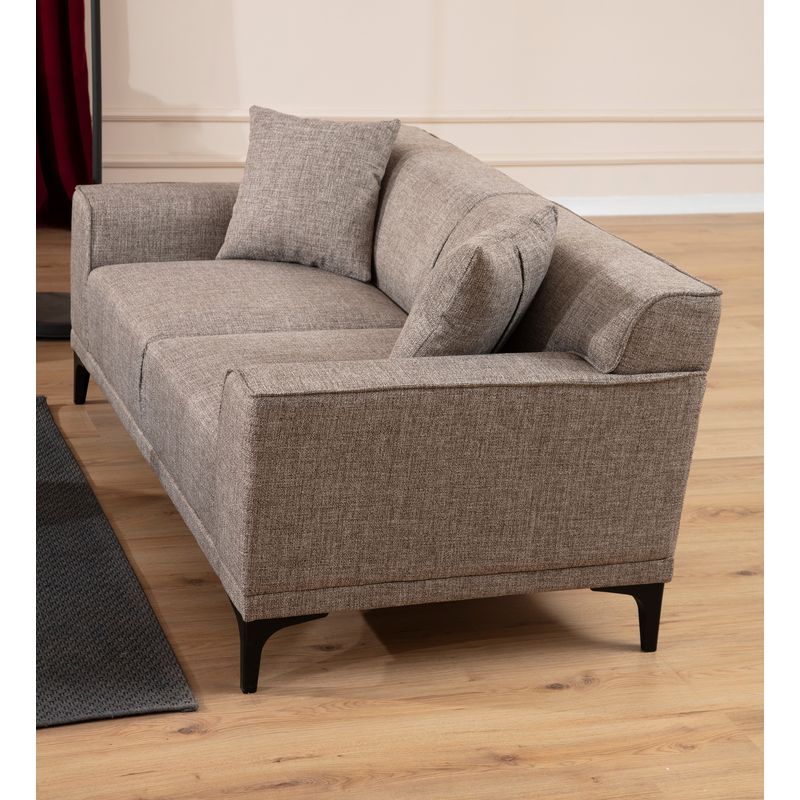 Casa si Gradina - Mobilier - Canapele si coltare - Canapele - Canapea 3 locuri, Hanah Home, lemn fag si pal, fawn, 215x87x86 cm - Infinity.ro