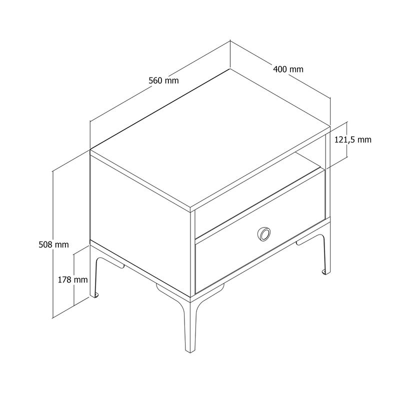 Casa si Gradina - Mobilier - Comode si corpuri - Noptiere - Noptiera, Hanah Home, pal melaminat, nuc si alb, 56x40x50.8 cm, 845HCT2502 - Infinity.ro