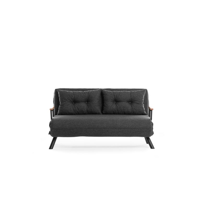 Casa si Gradina - Mobilier - Canapele si coltare - Canapele - Canapea extensibila 2 locuri, Hanah Home, stofa tip in, gri inchis, 175x133 cm - Infinity.ro