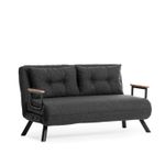 Casa si Gradina - Mobilier - Canapele si coltare - Canapele - Canapea extensibila 2 locuri, Hanah Home, stofa tip in, gri inchis, 175x133 cm - Infinity.ro