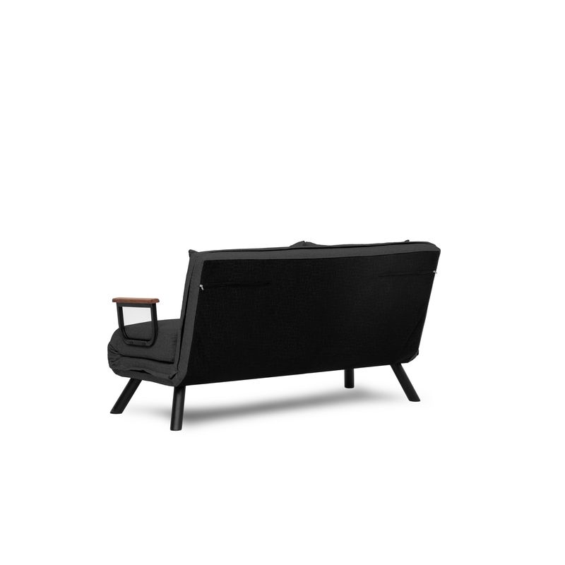 Casa si Gradina - Mobilier - Canapele si coltare - Canapele - Canapea extensibila 2 locuri, Hanah Home, stofa tip in, gri inchis, 175x133 cm - Infinity.ro