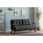 Casa si Gradina - Mobilier - Canapele si coltare - Canapele - Canapea extensibila 2 locuri, Hanah Home, stofa tip in, gri inchis, 175x133 cm - Infinity.ro