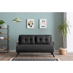 Casa si Gradina - Mobilier - Canapele si coltare - Canapele - Canapea extensibila 2 locuri, Hanah Home, stofa tip in, gri inchis, 175x133 cm - Infinity.ro