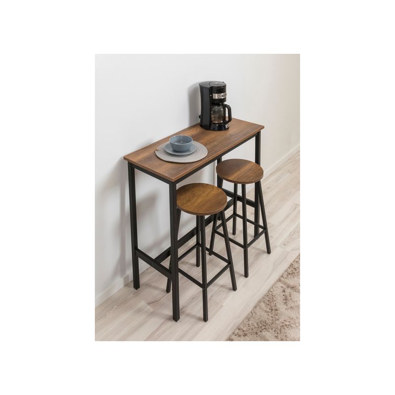 Casa si Gradina - Mobilier - Mese si birouri - Mese bucatarie si dining - Masa de bar, Hanah Home, pal, cadru metalic, negru, 100x40x90 cm - Infinity.ro
