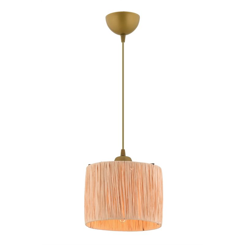 Casa si Gradina - Corpuri si surse de iluminat - Lustre si pendule - Candelabru, Opviq, metal si rafie, natural, 20x20x15 cm, inaltime totala 55 cm - Infinity.ro