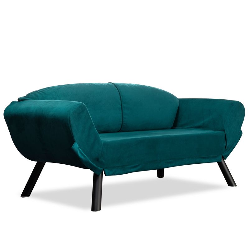 Casa si Gradina - Mobilier - Canapele si coltare - Canapele - Canapea extensibila, Hanah Home, metal, albastru petrol, 177x87x75 cm - Infinity.ro