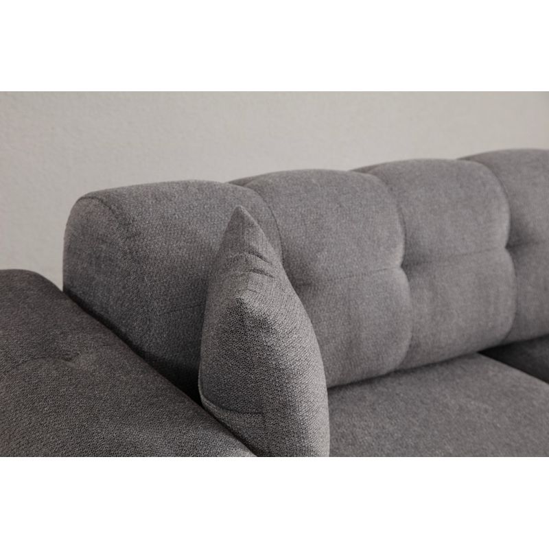 Casa si Gradina - Mobilier - Canapele si coltare - Canapele - Canapea extensibila 3 locuri, Hanah Home, lemn de fag, gri deschis, 225x92x76 cm - Infinity.ro