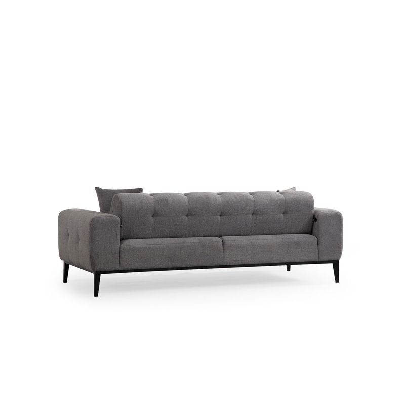Casa si Gradina - Mobilier - Canapele si coltare - Canapele - Canapea extensibila 3 locuri, Hanah Home, lemn de fag, gri deschis, 225x92x76 cm - Infinity.ro