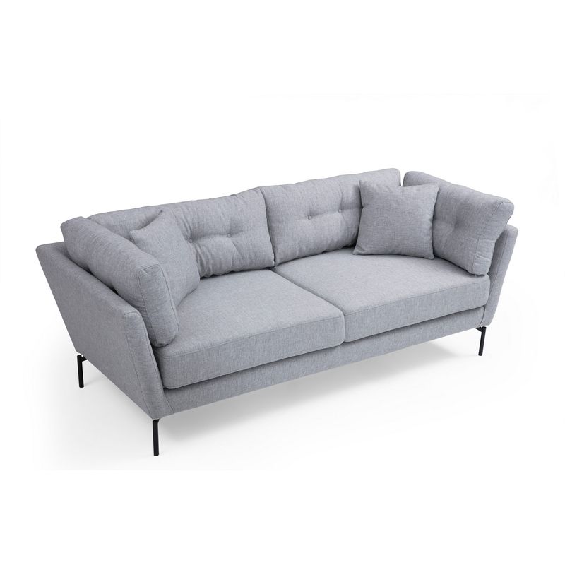 Casa si Gradina - Mobilier - Canapele si coltare - Canapele - Canapea 3 locuri, Hanah Home, cadru lemn fag si pal, gri, 214x90x84 cm - Infinity.ro