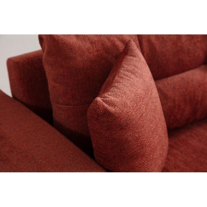 Casa si Gradina - Mobilier - Canapele si coltare - Canapele - Canapea extensibila 3 locuri, Hanah Home, lemn fag si panouri aglomerate, rosu tigla, 225x92x75 cm - Infinity.ro