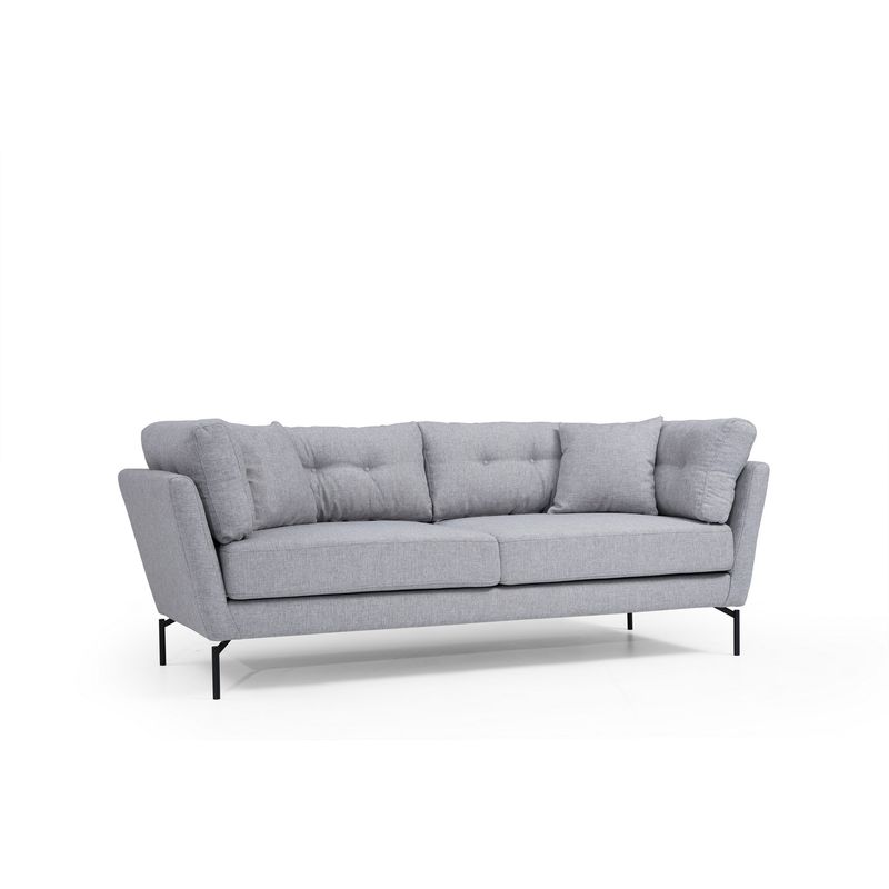 Casa si Gradina - Mobilier - Canapele si coltare - Canapele - Canapea 3 locuri, Hanah Home, cadru lemn fag si pal, gri, 214x90x84 cm - Infinity.ro