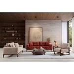 Casa si Gradina - Mobilier - Canapele si coltare - Canapele - Canapea extensibila 3 locuri, Hanah Home, lemn fag si panouri aglomerate, rosu tigla, 225x92x75 cm - Infinity.ro