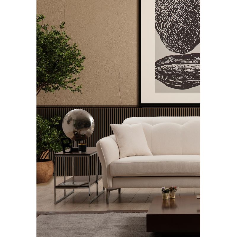 Casa si Gradina - Mobilier - Canapele si coltare - Canapele - Canapea 3 locuri, Hanah Home, lemn fag si pal, alb, 230x100x96 cm - Infinity.ro