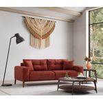 Casa si Gradina - Mobilier - Canapele si coltare - Canapele - Canapea extensibila 3 locuri, Hanah Home, lemn fag si panouri aglomerate, rosu tigla, 225x92x75 cm - Infinity.ro