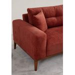 Casa si Gradina - Mobilier - Canapele si coltare - Canapele - Canapea extensibila 3 locuri, Hanah Home, lemn fag si panouri aglomerate, rosu tigla, 225x92x75 cm - Infinity.ro