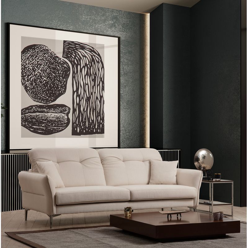 Casa si Gradina - Mobilier - Canapele si coltare - Canapele - Canapea 3 locuri, Hanah Home, lemn fag si pal, alb, 230x100x96 cm - Infinity.ro