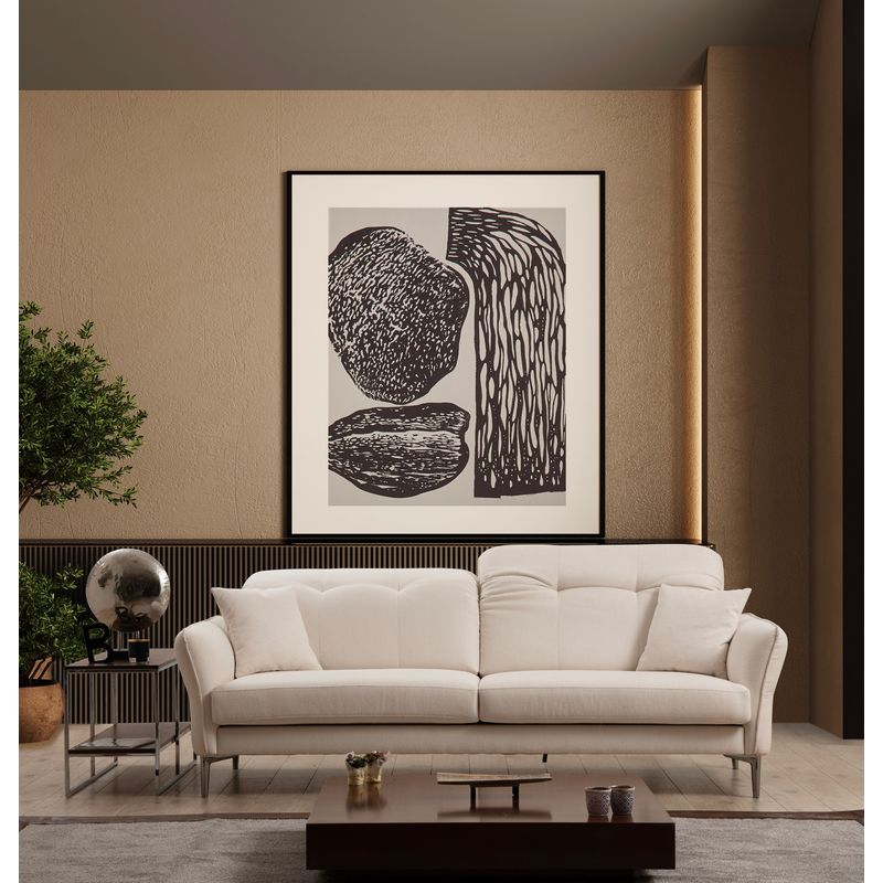 Casa si Gradina - Mobilier - Canapele si coltare - Canapele - Canapea 3 locuri, Hanah Home, lemn fag si pal, alb, 230x100x96 cm - Infinity.ro