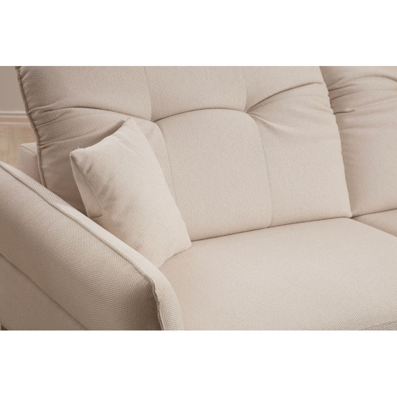 Casa si Gradina - Mobilier - Canapele si coltare - Canapele - Canapea 3 locuri, Hanah Home, lemn fag si pal, alb, 230x100x96 cm - Infinity.ro