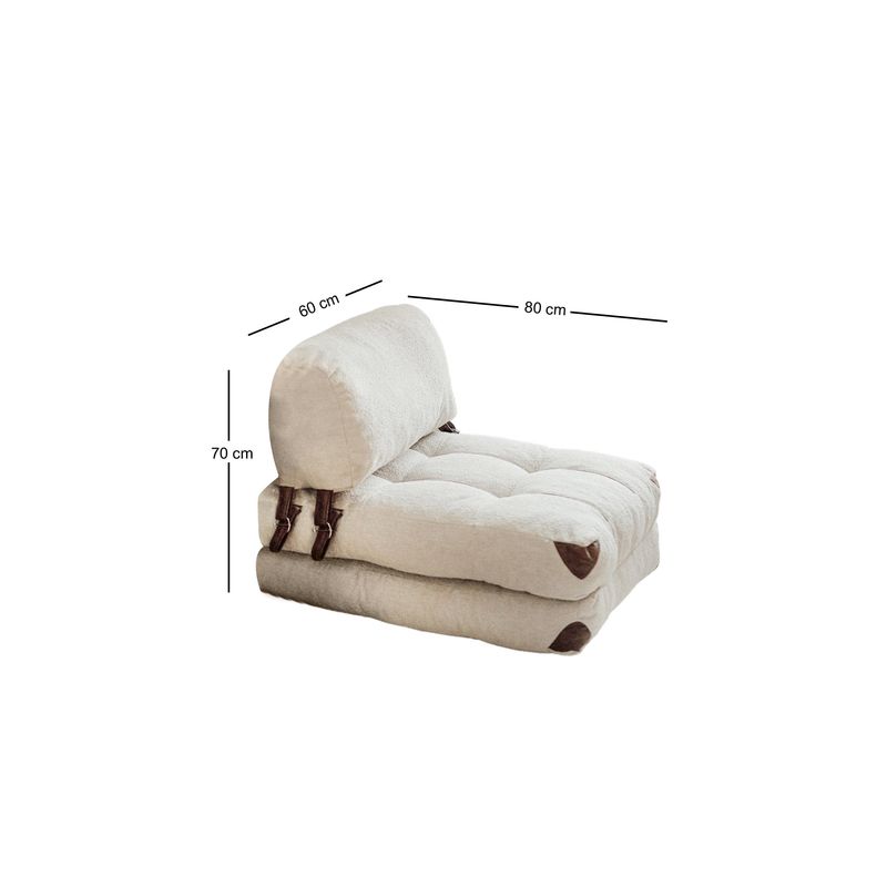 Casa si Gradina - Mobilier - Canapele si coltare - Canapele - Canapea extensibila 1 loc, Hanah Home, teddy, crem, 80x70x60 cm - Infinity.ro