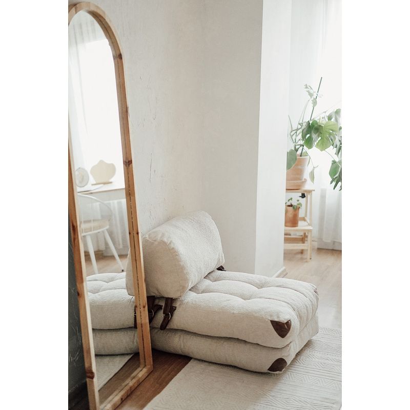 Casa si Gradina - Mobilier - Canapele si coltare - Canapele - Canapea extensibila 1 loc, Hanah Home, teddy, crem, 80x70x60 cm - Infinity.ro