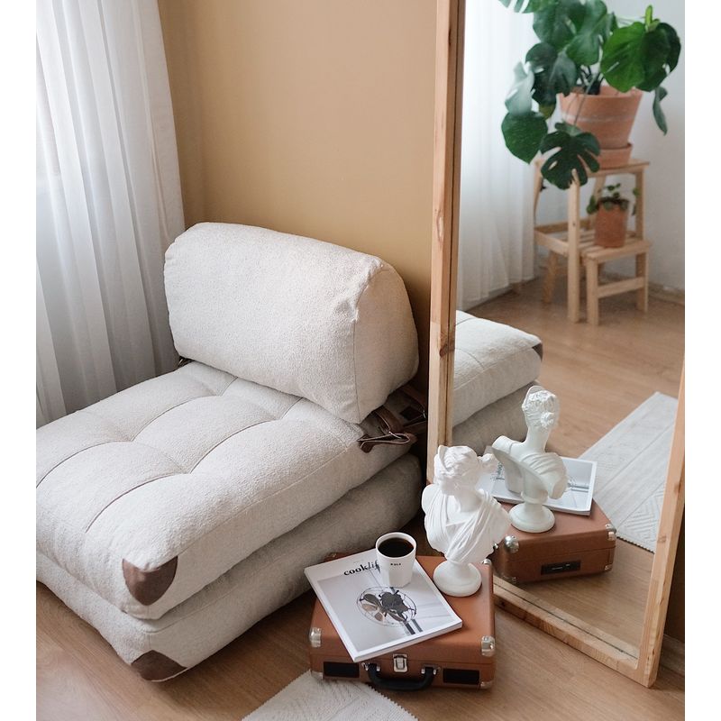 Casa si Gradina - Mobilier - Canapele si coltare - Canapele - Canapea extensibila 1 loc, Hanah Home, teddy, crem, 80x70x60 cm - Infinity.ro