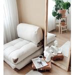 Casa si Gradina - Mobilier - Canapele si coltare - Canapele - Canapea extensibila 1 loc, Hanah Home, teddy, crem, 80x70x60 cm - Infinity.ro