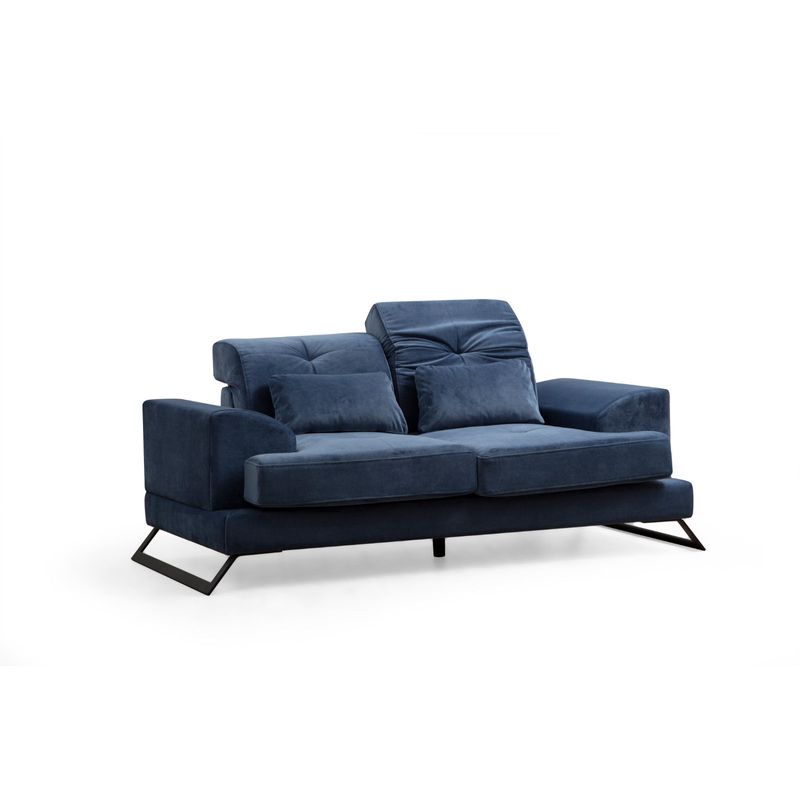 Casa si Gradina - Mobilier - Canapele si coltare - Canapele - Canapea 2 locuri, Hanah Home, lemn fag si pal, albastru marin, 185x100x92 cm - Infinity.ro
