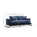 Casa si Gradina - Mobilier - Canapele si coltare - Canapele - Canapea 2 locuri, Hanah Home, lemn fag si pal, albastru marin, 185x100x92 cm - Infinity.ro