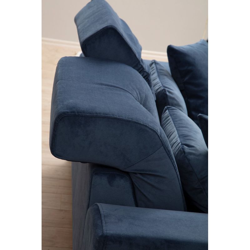 Casa si Gradina - Mobilier - Canapele si coltare - Canapele - Canapea 2 locuri, Hanah Home, lemn fag si pal, albastru marin, 185x100x92 cm - Infinity.ro