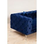 Casa si Gradina - Mobilier - Canapele si coltare - Canapele - Canapea 3 locuri, Hanah Home, lemn fag si pal, albastru marin, 237x90x70 cm - Infinity.ro