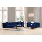 Casa si Gradina - Mobilier - Canapele si coltare - Canapele - Canapea 3 locuri, Hanah Home, lemn fag si pal, albastru marin, 237x90x70 cm - Infinity.ro