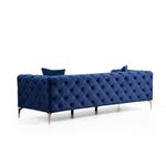 Casa si Gradina - Mobilier - Canapele si coltare - Canapele - Canapea 3 locuri, Hanah Home, lemn fag si pal, albastru marin, 237x90x70 cm - Infinity.ro