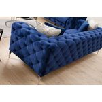Casa si Gradina - Mobilier - Canapele si coltare - Canapele - Canapea 3 locuri, Hanah Home, lemn fag si pal, albastru marin, 237x90x70 cm - Infinity.ro