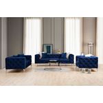 Casa si Gradina - Mobilier - Canapele si coltare - Canapele - Canapea 3 locuri, Hanah Home, lemn fag si pal, albastru marin, 237x90x70 cm - Infinity.ro