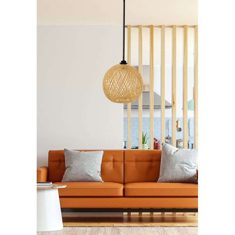 Casa si Gradina - Corpuri si surse de iluminat - Lustre si pendule - Candelabru, Opviq, iuta, galben maro, 22x24x55 cm, handmade - Infinity.ro