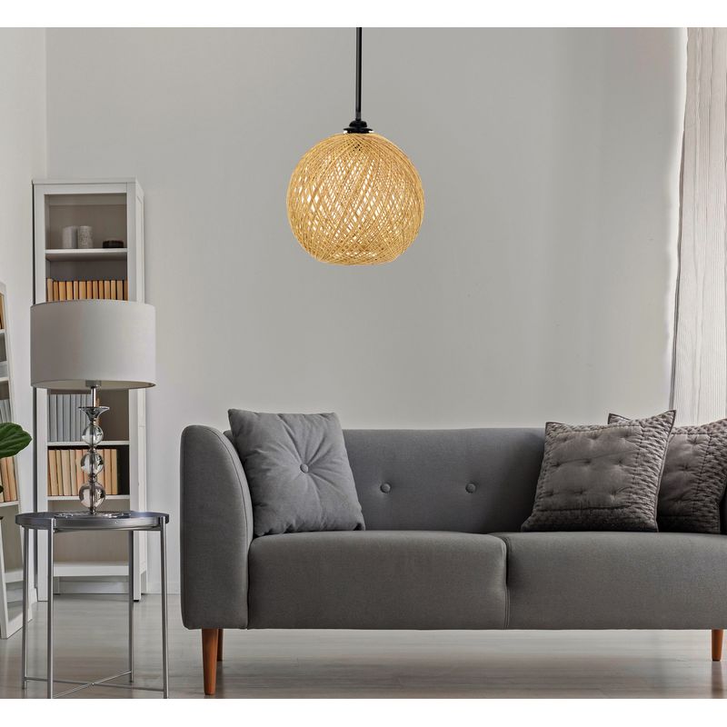 Casa si Gradina - Corpuri si surse de iluminat - Lustre si pendule - Candelabru, Opviq, iuta, galben maro, 22x24x55 cm, handmade - Infinity.ro