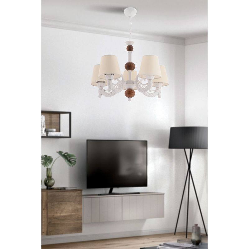 Casa si Gradina - Corpuri si surse de iluminat - Lustre si pendule - Candelabru, Opviq, metal, crem, alb, maro, 65x55 cm - Infinity.ro
