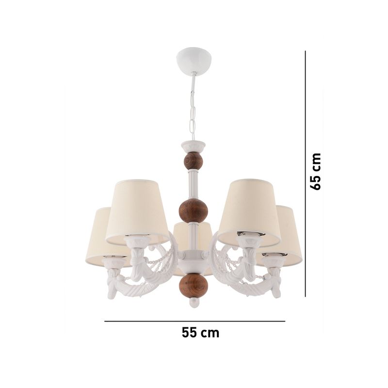 Casa si Gradina - Corpuri si surse de iluminat - Lustre si pendule - Candelabru, Opviq, metal, crem, alb, maro, 65x55 cm - Infinity.ro