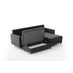 Casa si Gradina - Mobilier - Canapele si coltare - Coltare - Coltar, Hanah Home, cadru lemn, material poliester, antracit, 210x195x82 cm - Infinity.ro