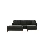 Casa si Gradina - Mobilier - Canapele si coltare - Coltare - Coltar, Hanah Home, cadru lemn, material poliester, antracit, 210x195x82 cm - Infinity.ro