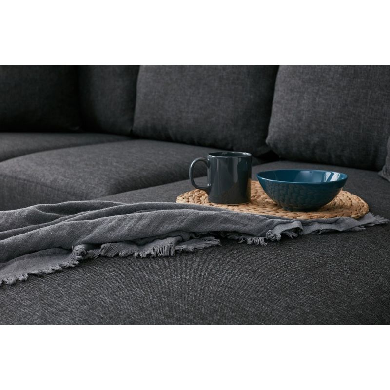 Casa si Gradina - Mobilier - Canapele si coltare - Coltare - Coltar, Hanah Home, cadru lemn, material poliester, antracit, 210x195x82 cm - Infinity.ro
