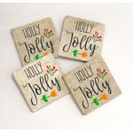 Casa si Gradina - Bucatarie si vesela - Accesorii bar - Suporturi bauturi - Set suporturi de pahare, Hermia, piatra naturala, multicolor, 10x10x1 cm, 4 bucati, 366TYR1205 - Infinity.ro